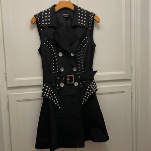 Bebe Teva studded trench vest dress